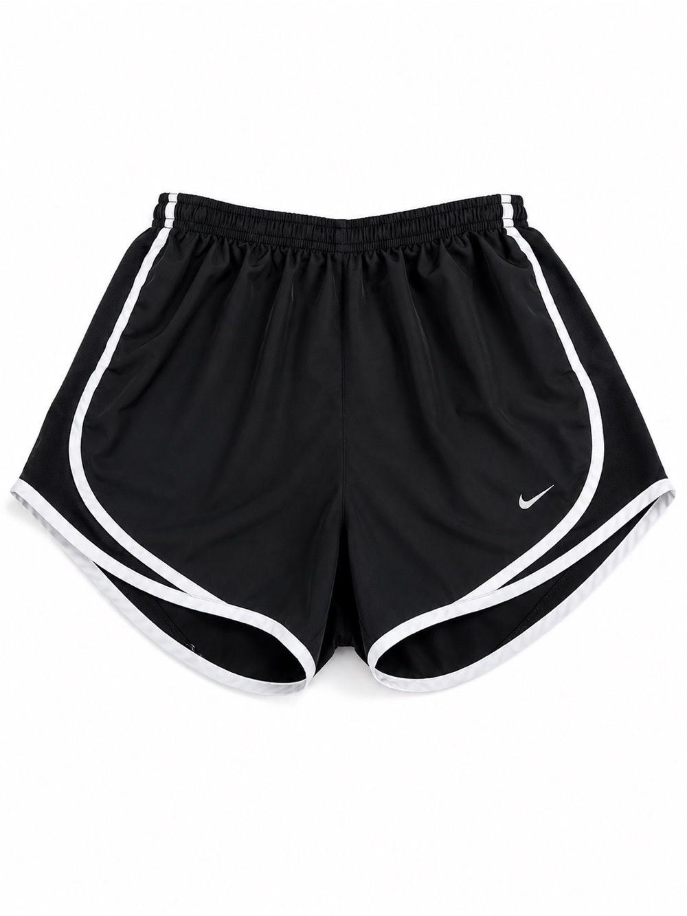 Nike Women's Large Black Athletic Shorts with White Piping